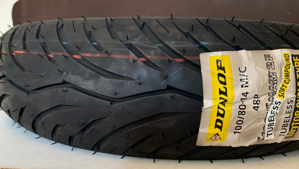 DUNLOP TUBELESS  TYRE 100/80-14